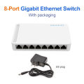 5/8 Port Gigabit Switch 10/100/1000M home network hub with power cable, office Ethernet splitter,  switch hub Internet injector. 