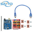 CNC Shield V3 Engraving Machine 3D Printer + 4pcs DRV8825 Or A4988 Driver Expansion Board For Arduino + UNO R3 With USB Cable. 