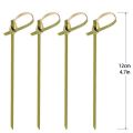 100pcs Disposable Bamboo Knot Skewers Cocktail Picks with Twisted Ends for Snacks Club Sandwiches Party Barbeque forks.