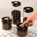 Vacuum Sealed Tank Transparent Glass Coffee Beans Food Storage Jars Household Moisture-proof Air Extraction Airtight Container. 