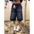 YIBASHU 2026 Summer Women American Retro Jorts Punk Denim Shorts Y2K 2000s Japanese Harajuku Blue Star Cargo Jeans Pants. 