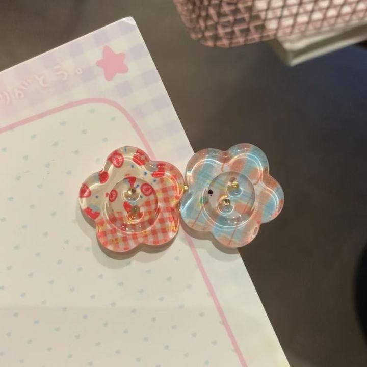 4pcs%20cute%20jelly%20color-block%20flower%20hair%20clip%20sweet%20girl%20candy%20duck%20mouth%20clip%20ins%20edge%20clip%20small%20fresh%20hairpin%20-%20Image%204