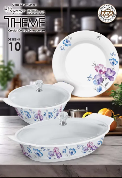 72 peices Dinner Set for person serving glass cover double