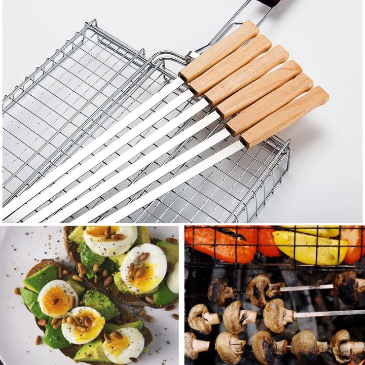 6/8pcs%20Kabab%20Koobideh%20Skewers%2017%20Inch%20Stainless%20Steel%20Grilling%20BBQ%20Skewer%20Reusable%20Barbecue%20Skewers%20Flat%20Stick%20with%20Wood%20Handle%20-%20Image%203