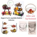 Kitchen Organizer,  1, 2 and 3 Tier Fruit and vegetables basket, Bread basket Made of Prime quality iron frame having powder coating on it.. 