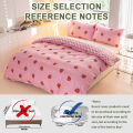 3pcs/set Small Strawberry Print Duvet Cover Set(1 Duvet Cover & 2 Pillowcase)Soft And Skin-Friendly Duvet Cover Bedding Set.