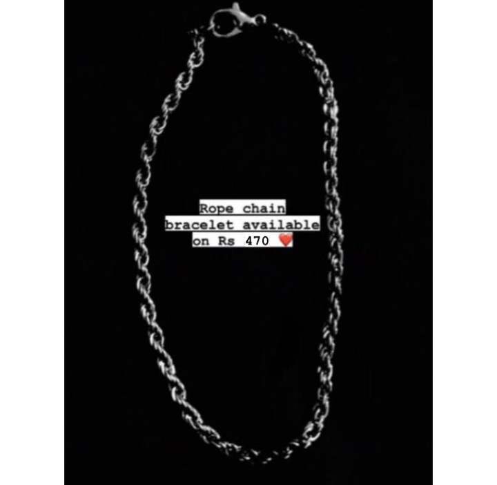 Rope chain bracelet in silver colour available on Rs 480