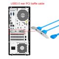 20-Pin Header Cable High Speed USB 3.0 Back Panel Expansion Bracket 2 Ports Motherboard 5Gbps Data Extension Cable.