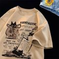M-8XL 2025 New Summer Korean Style Fun Cartoon Print T-shirt Man Women Unisex Oversized Plus Size Tshirt Trendy Tees.
