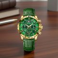 POEDAGAR 973 (Fan Made) Moon New Luxury Genuine Leather Men Quartz Watches Luminous Daily Life Waterproof Chronograph fashion Analog Watch for men - Watch For Men.