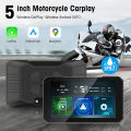 5INCH Screen Motorcycle CarPlay Screen Support Dual Camera Record with Wireless CarPlay and Android Auto IP67 Waterpr. 