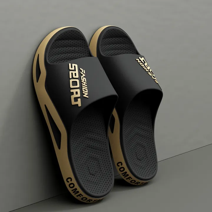High%20Quality%20Men's%20Summer%20Fashion%20Thick%20Sole%20Sandals,Viral%20Beach%20Pool%20Slides,Non-Slip%20Bathroom%20Slippers,Trendy%20Male%20Sports%20Shoes%20-%20Image%204