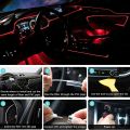 Flexible EL Wire Lights With App Control Ambient Atmosphere Strip Light Decorative Lamps 12V Car Interior Neon RGB Led Strip.