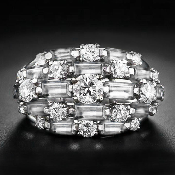 Huitan%20New%20Trendy%20Women%20Ring%20with%20Blue/White%20CZ%20Full%20Bling%20Iced%20Out%20Female%20Wide%20Rings%20for%20Party%20Statement%20Jewelry%20Drop%20Shipping%20-%20Image%202