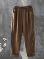 Fashion Cotton Linen Women Pants Casual High Waisted Thin Pants Elegant Loose Long Harun Pant Plus Size Women's Clothing 5565. 