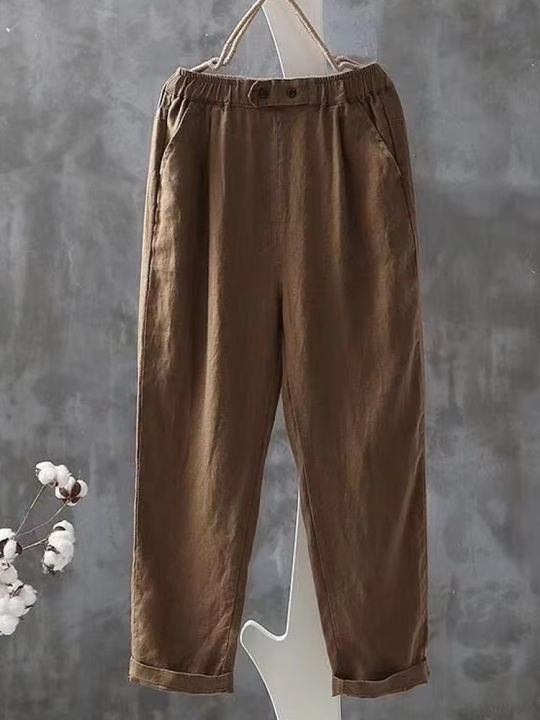 Fashion%20Cotton%20Linen%20Women%20Pants%20Casual%20High%20Waisted%20Thin%20Pants%20Elegant%20Loose%20Long%20Harun%20Pant%20Plus%20Size%20Women's%20Clothing%205565%20-%20Image%204