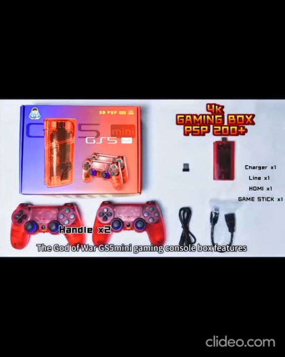 M22 Game Stick, Gs5 Mini, Game Stick 64 GB 30,000 Plus games and 52 Plus Emulator games, Video Game Console Retro Classic Games 2.4G Double Wireless Controller for PSP/PS1/Neogo/GBA/SNES