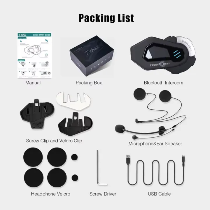 FreedConn%20Bluetooth%20Motorcycle%20Intercom%20Helmet%20Headset%20Music%20FM%20Waterproof%208%20Riders%20Headphones%20Comunicator%201000M%20T%20Max%20S%20Pro%20-%20Image%206