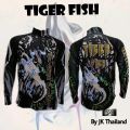 JK Thailand fishing shirts tiger fish pattern black UV protection 80-90% colors do not fall, quick dry. 