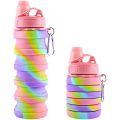 500ml Creative Silicone Folding Water Cup Outdoor Portable Water Bottle Cycling Sports Large Capacity Portable Water Bottle. 