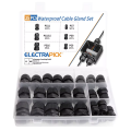 25pcs Waterproof Cable Gland Nylon Joints Plastic Black Cable Glands Connector Cable Joint Combination PG7 PG9 PG11 PG13.5 PG16. 