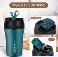 Coffee & Tea Travel Mug, Temperature Display Indicator, Thermos Mug with straw, Hot & Cold Stainless Steel double insulated Sipper, portable cup,.... 