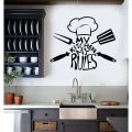 My Kitchen My Rules designed wall stickers for Restaurants, Kitchens, Canteen, Cafe, Food, Decoration, Home, Interior,l decor lovers - Black. 