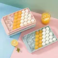 2Pcs 3D Round Ice Cube Tray with Lid Food Grade Plastic Spherical Ice Mold DIY Ice Ball Maker (Multicolor). 