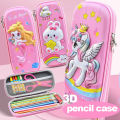 3D Pencil Case Kawaii Cute Large Capacity Pen Box Back to School Supplies Organizer Korean Japanese Stationery  Estuche. 