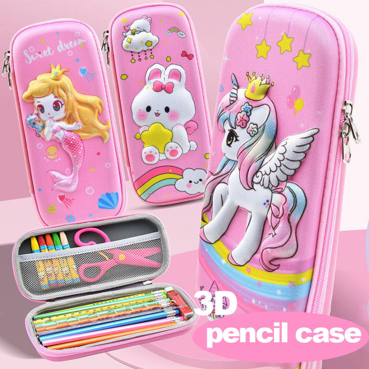 3D Pencil Case Kawaii Cute Large Capacity Pen Box Back to School Supplies Organizer Korean Japanese Stationery  Estuche