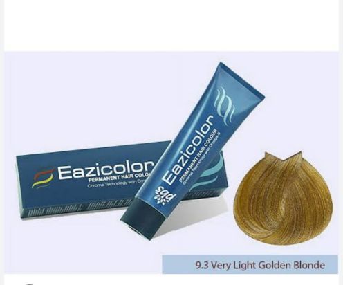 Eazicolor permanent hair color chroma technology with omega-9 with developer  60ml 2.1 fl.oz color 9.3 Very Light Golden Blonde