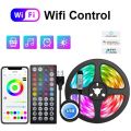 WIFI RGB LED Strip Light 5050 Bluetooth APP Control Led Flexible Diode Decoration For Festival Party TV Desk Bedroom. 