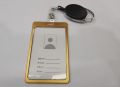 Aluminum alloy metal id card holder with yoyo hook Holder..
