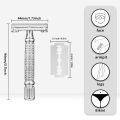 Double Edge Safety Razor Old-fashioned Metal Shaver Beard Barber Wet Shaving Twist Open for Men Women With 5 Blades and Mirror.