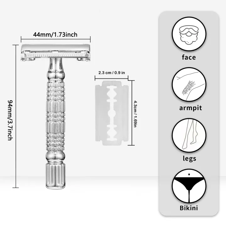 Double%20Edge%20Safety%20Razor%20Old-fashioned%20Metal%20Shaver%20Beard%20Barber%20Wet%20Shaving%20Twist%20Open%20for%20Men%20Women%20With%205%20Blades%20and%20Mirror%20-%20Image%202