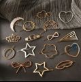 New Fashion Metal Hair Clip Elegant Star Round Barrette for Girls Butterflies SweetHairpins Barrettes Hair Accessories. 