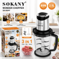 Sokany SK-06047 New Household Multifunctional Automatic Electric Chopper Peeler Whisker for Modern Efficient Kitchen Cooking. 