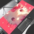 Girls Pink Office Non-Slip Leather Mouse Pads Gaming Accessories PC Games Hello Kitty Kids Writing Desk Mat Bedroom Tablecloth.