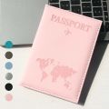 Passport Holder Map PU Passport Cover Travel Essential Cruise Must Have Passport Holders Slim and Portable for Travel.