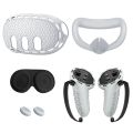 Silicone Cover Set for Oculus/Meta Quest 3, VR Accessories Protective Cover Controller Grips Cover, Headset Cover and Face Cover.