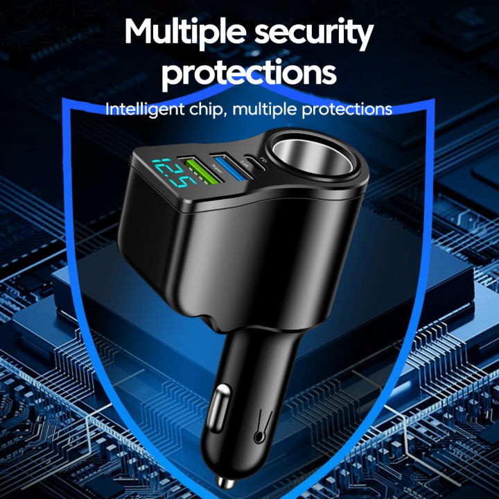 66W%204%20Ports%20multifunctional%20Car%20Cigarette%20%20Power%20Adapter%203.1A%20Dual%20USB%20PD%20Car%20Phone%20Fast%20Charger%20For%20iphone%20%20Ipad%20-%20Image%205