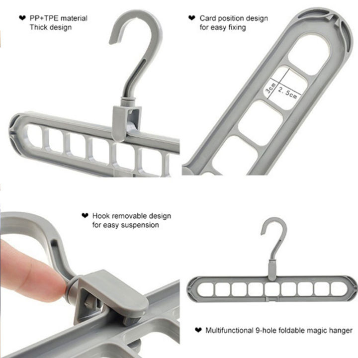 JJYY%209-hole%20Space%20Saving%20Hanger%20360%20Rotating%20Magic%20Hanger%20Multi-function%20Folding%20Magic%20Hanger%20Wardrobe%20Drying%20Clothes%20-%20Image%202