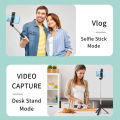 All In One Portable Tripod for iphone Selfie Stick With Fill Light Extendable Phone Stand for Tiktok Live BT Remote Control. 