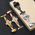Watch Fold Buckle Double Click Butterfly Watchband Push Clasp 14/16/18/20/22mm Button Deployment Clasp Buckles Watch Accessories. 