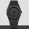 Roman Full Black Colour | Chronograph look | Dial Roman Watch Plastic Carbon Fiber look body Watch | Full Black. 