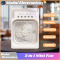 3-in-1 Portable Air Conditioner Fan Household - Mini Evaporative Cooler with Hydrocooling, Water Mist, 3 Speeds, and LED Light for Office or Home Use. 
