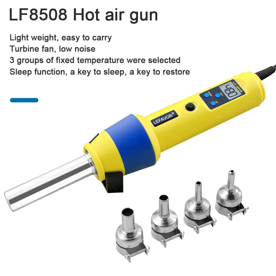 Portable LCD Hot Air Gun Kit 450W 110V – Adjustable Electronic Heat Tool With Nozzles, Tweezers & Stand For Soldering Desoldering SMD