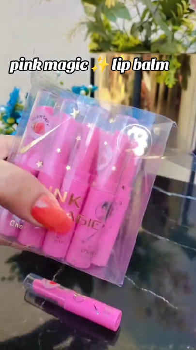Pink Magic Lip Balm Moisturizing Lip Care Long-Lasting Hydration Color-Changing Lip Tint Lightweight Non-Sticky Lipstick Alternative for Soft Smooth Natural Looking Lips