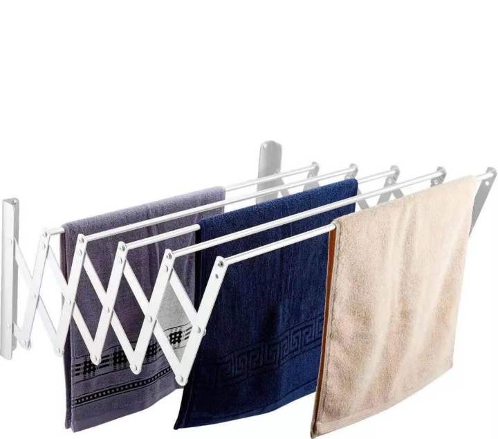 Laundry wall mount extendable rack. cloth rack | Daraz.lk