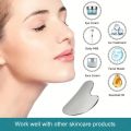 Gua Sha Facial Tool Stainless Steel GuaSha Massage Tool Natural Universal Facial Silver Metal Gua Sha Stainless Steel Boa'rd Beauty Skin Care. 
